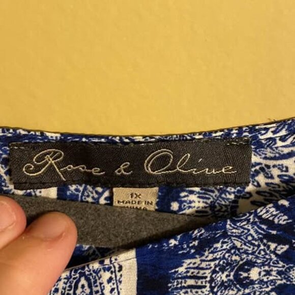 Rose & Olive Blue Paisley Shirt - Picture 2 of 2